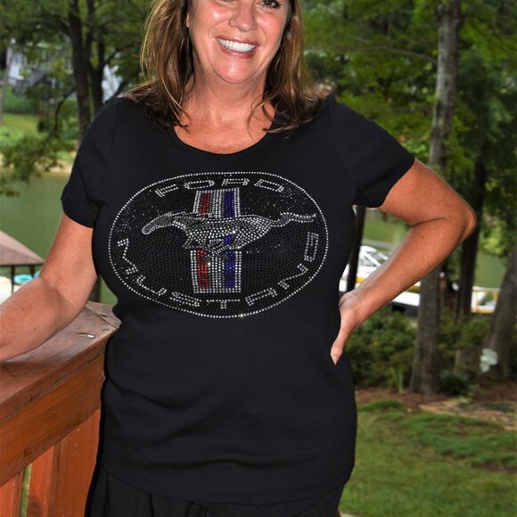 Ford Mustang rhinestone short sleeve shirt XS S M L XL XXL 1X 2X 3X 4X… - Picture 3 of 7